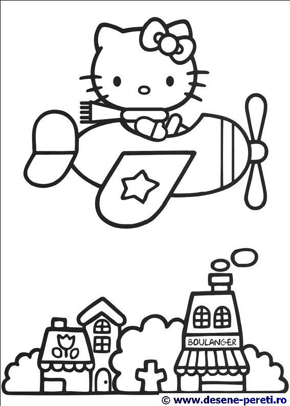 Hello Kitty desene de colorat